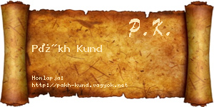 Pákh Kund névjegykártya